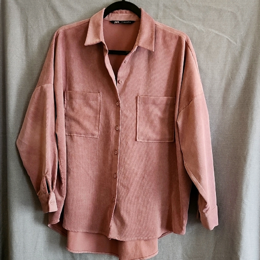 Zara Soft Pink Knit Top Size Small
